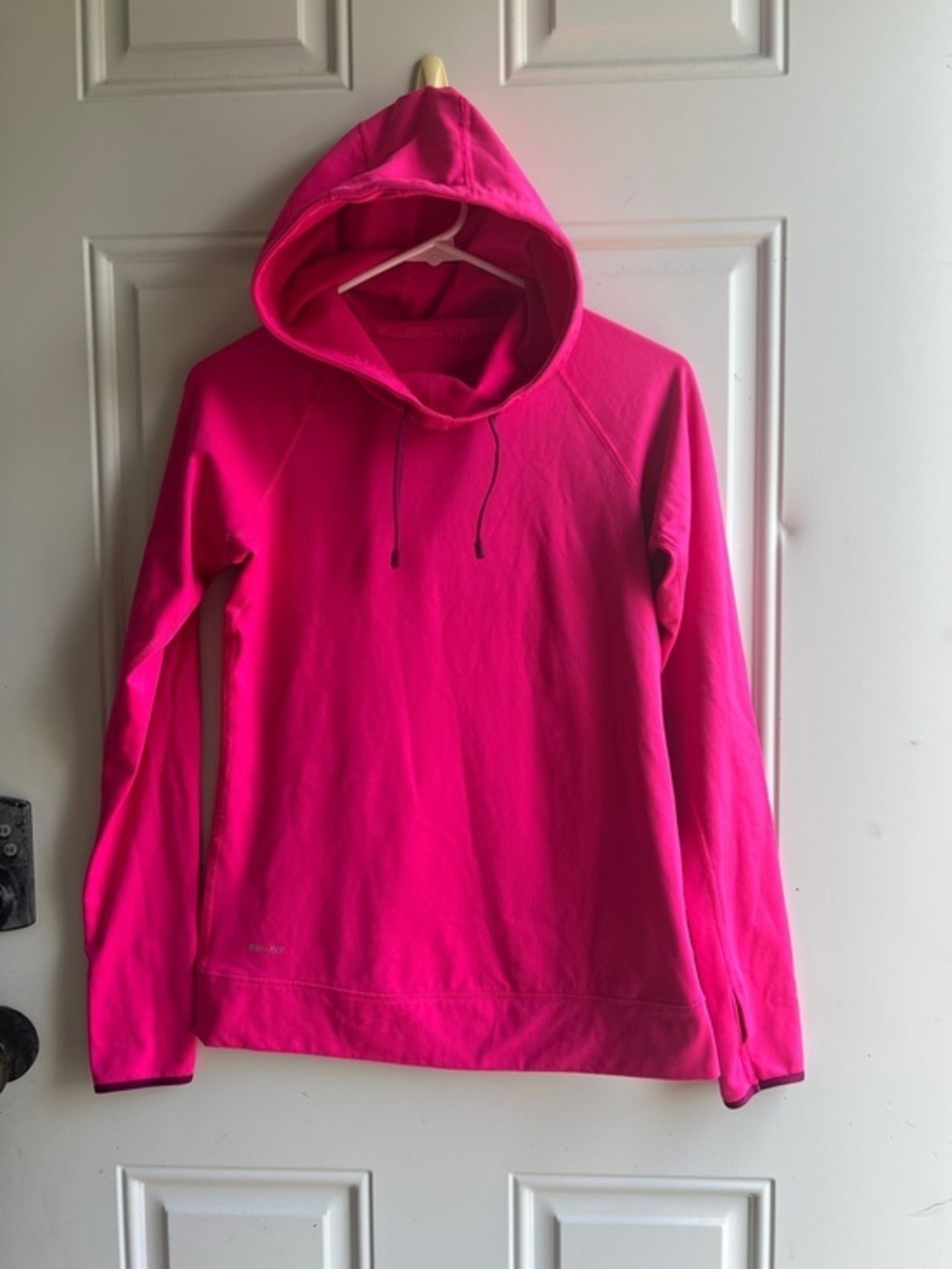 Nike Women's Bright Pink Hooded Pullover Sweatshirt